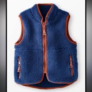 Hanna Andersson* Kids Blue and Brown Faux Shearling Vest